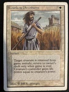 English - MTG Swords To Plowshares - MP - Unlimited Edition - Picture 1 of 2