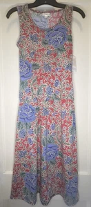 Lularoe Sommer Gr. XS rot blau bunt Blumen ärmellos Gummibund Midikleid - Bild 1 von 11