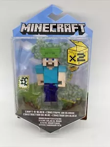 Minecraft Underwater Steve Craft a Block Figure Mattel New - Picture 1 of 2