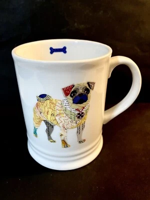 Fringe Studio Hand Painted Coffee Mug Tea Cup Multicolor Dog 12 oz. - Image 1 of 4