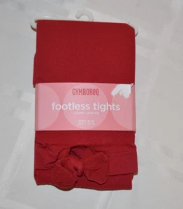 Gymboree BON VOYAGE Red Footless Tights Bow Hem NWT Sz 8-10 yrs - Picture 1 of 1