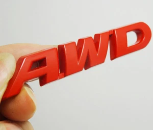 Car Emblem AWD All Wheel Drive Metal RED for Highlander Prado Rav4 Badge Sticker - Bild 1 von 12