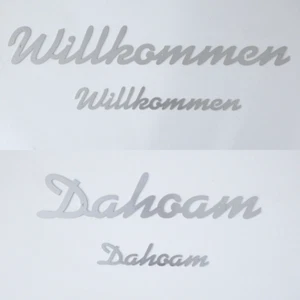 Willkommen Schriftzug Edelstahl Schild Dahoam Schrift Spruch basteln Türschild - Bild 1 von 7