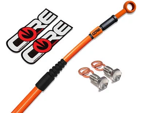 KIT LÍNEA FRENO TRASERO KTM 65SX 2002-2003 CORE MOTO ACERO INOXIDABLE NARANJA MACIZO - Imagen 1 de 1