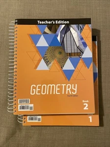 BJU Geometry Fourth Edition Teachers Edition Books 1 And 2 PLUS CD ROM Included! - Picture 1 of 16