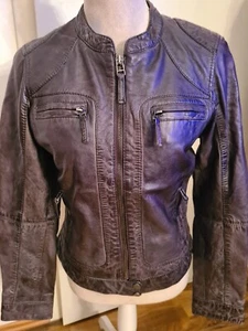 Oakwood butterweiche Echtleder-Jacke Lederjacke Biker-Stil Gr. S GRAU Lammleder - Bild 1 von 10