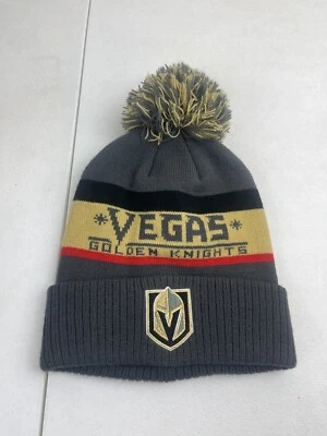 Las Vegas Golden Knights Adidas Logo Pom Cuffed Beanie Hat Gray And Gold - Image 1 of 3