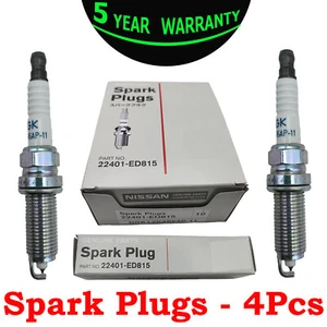 4Pcs Iridium Spark Plug 22401-ED815 For Nissan March Micra Tiida X-Trail - Picture 1 of 23