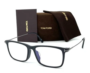 Tom Ford FT5758-B 002 Matte Black / Blue Block 56mm Eyeglasses TF5758-B - Picture 1 of 5