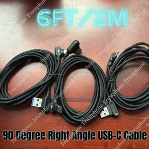 90 Degree Right Angle USB-C to A Cable Charger Type C Cord For Samsung Galaxy - Picture 1 of 11