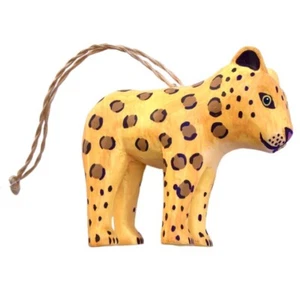 Adorno de madera pintado a mano leopardo guepardo • Animal de safari Disney África Selva - Imagen 1 de 8