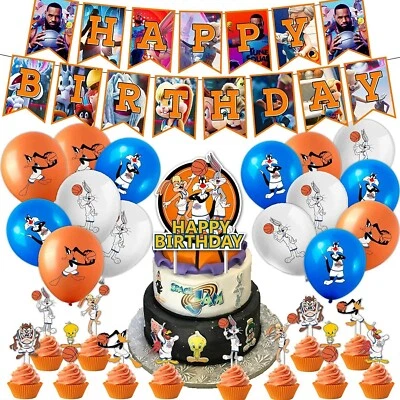 Space Jam Birthday Party Decorations supplies for server 20 guests