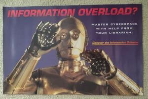 Star Wars Vintage ALA C-3PO Overload Wall Poster/1997/34 x 22"/American Library - Picture 1 of 4
