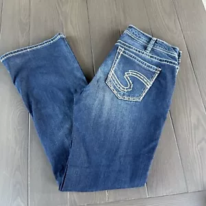 Silver Jeans Co Suki Bootcut Damen 34x34 dicke Nähte blau Stretch Denim Neu ohne Etikett - Bild 1 von 17