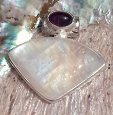 Sterling Silver Pendant with Moonstone and Amethyst 