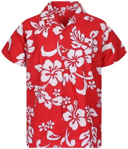 Funky Hawaiian Shirt Hibiscus Ferrari Red  - Bild 1 von 6