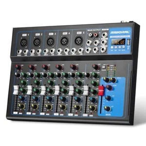 7 Channel Audio Interface USB Audio Mixer Sound Board Mixing Console Built In Bl - Picture 1 of 5