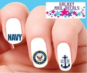 Waterslide Nail Decals - Set of 20 USN United States Navy Assorted - Picture 1 of 1
