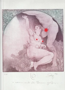 Original Vintage Erotik Radierung Kunstdruck von GROPP OLAF / Germany - Bild 1 von 1