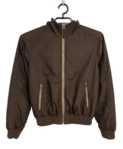 Bomber vintage Tommy Hilfiger giacca con cappuccio sherpa foderato marrone zip taglia M - Foto 1 di 12