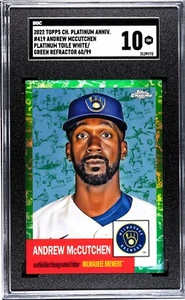 2022 Topps Chrome Plat Aniversario Andrew McCutchen Toile Green Refractor SGC 10 - Imagen 1 de 1