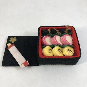 Japanese Chirimen Bento Box New Year's Decoration Osechi Miniature Set Ryu Ko - Picture 1 of 15