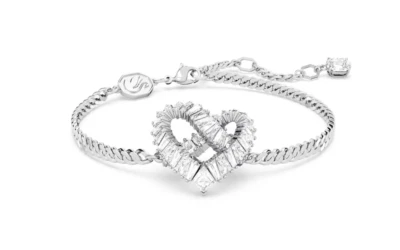 Swarovski 5648299 Braccialetto Matrix Cuore Bianco Placcato Rodio - Immagine 1 di 4