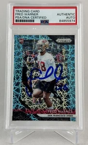 Prizm Blue Lazer #257 49ers 2018 autografiado por Fred Warner PSA/ADN 5974 - Imagen 1 de 2
