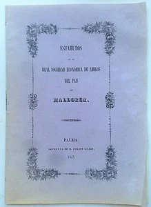 Mallorca, Society Of Friends Of Country, Statutes, 1847 - Picture 1 of 1