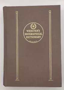 {Vintage} WEBSTER'S BIOGRAPHICAL DICTIONARY {1943 1st Edition Hardcover } - Picture 1 of 9