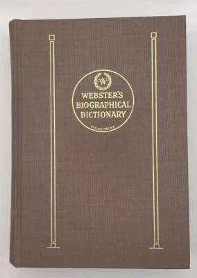 {Vintage} WEBSTER'S BIOGRAPHICAL DICTIONARY {1943 1st Edition Hardcover } - Image 1 of 4