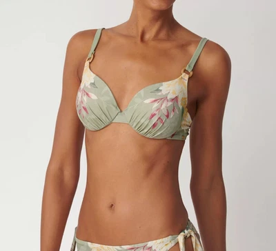Triumph Botanical Leaf WP Damen Bikini-Top mit Bügel und wattierten Cups Grau - Bild 1 von 3