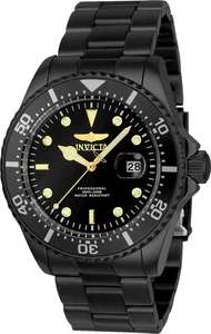 NEW INVICTA 23402 PRO DIVER COIN EDGE BLACK WATCH STAINLESS STEEL 43MM QUARTZ - Picture 1 of 1