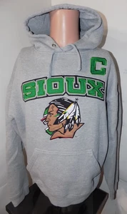 North Dakota Fighting Sioux Hooded Sweatshirt (XL) Hoody Stitched Hockey Captain - Picture 1 of 4