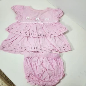 Juego de funda de pañal y vestido rosa Baby Grand 3-6 meses - Imagen 1 de 6