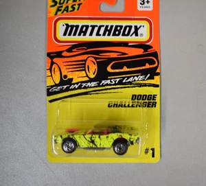 Matchbox Dodge Challenger YELLOW Coupe Car MBX Superfast #1 MINT ON CARD - Picture 1 of 1