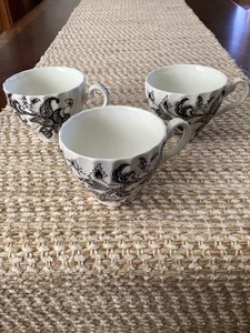 Johnson Brothers Black Paisley Lot of 3 Coffee or Tea Cups - Picture 1 of 3