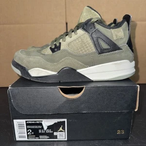 Nike Air Jordan IV 4 Retro SE Craft Olive Green FB9929-200 (PS) Sz 2y PREOWNED - Picture 1 of 7