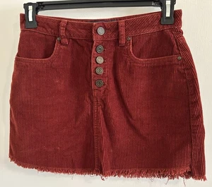 Indigo Reign Minirock Größe 5/26 Fransen unten Taschen Cord - Bild 1 von 6
