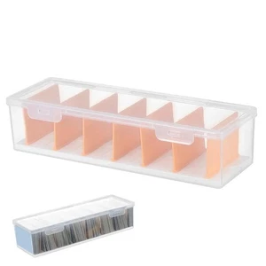 Storage Box With Adjustable Divider Clear Plastic Compartmentalized Organizer Bo - Picture 1 of 5