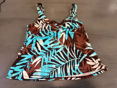 Traje de baño marrón TROPICAL ESCAPE top tankini talla 10 Foto 1 de 2