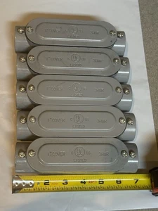 Lote de 5 cajas de salida de conductos con cubierta de 1" 3HMR gris (no roscada) 10,8 CU.IN. - Imagen 1 de 7
