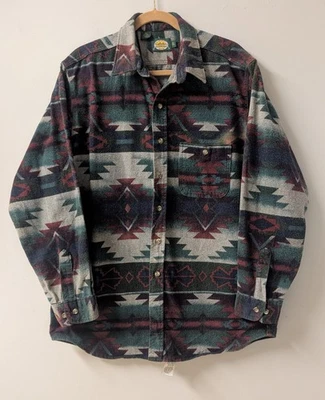 Vintage 90's Cabela's Chamois Flannel Aztec Southwestern Shirt XL Tall - Image 1 of 4