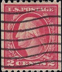 US Scott #450 gebraucht ss 2 Cent 1915 Pf 10 George Washington Coil Stamp CV 25,00 - Bild 1 von 1