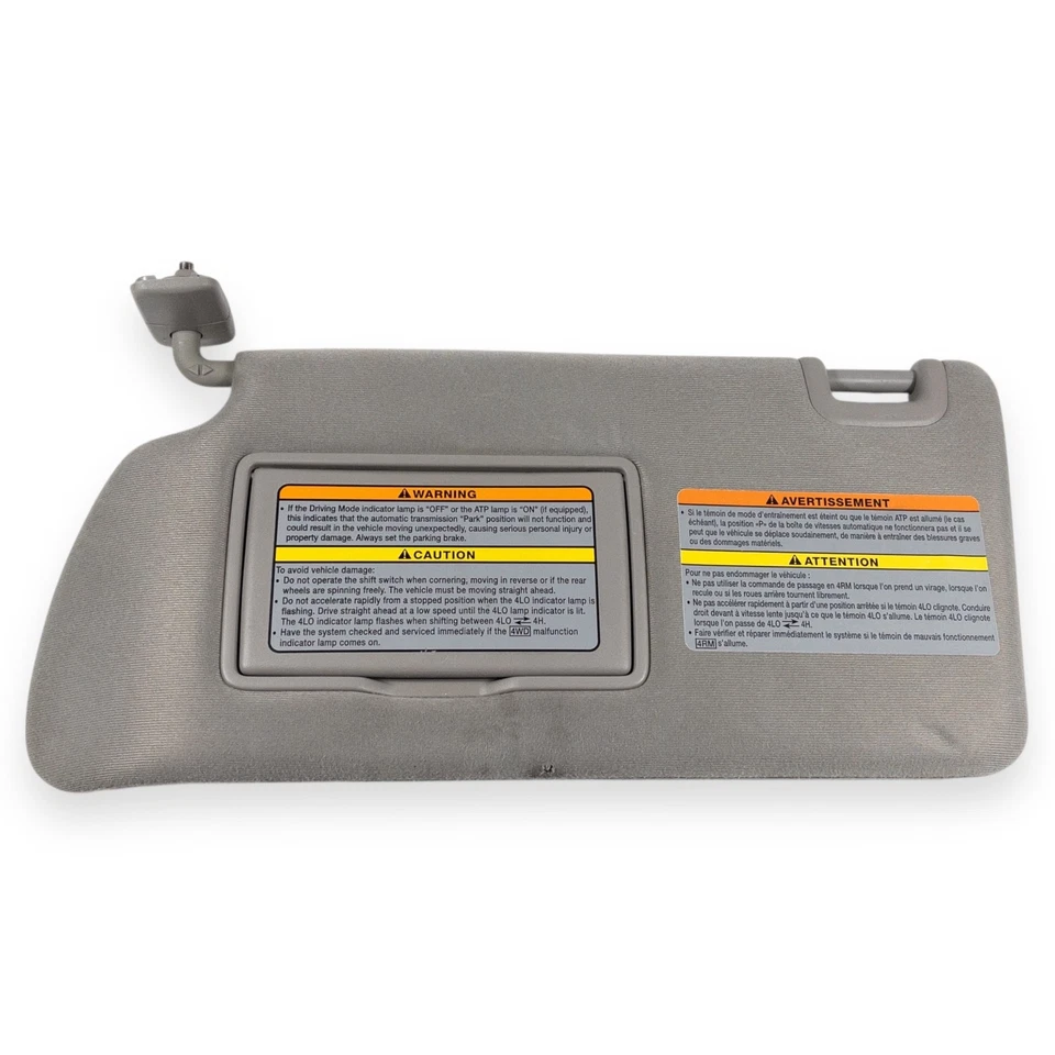 2013-2021 Nissan Frontier/Xterra Driver Left Side Sun Visor Gray Cloth - Image 1 of 4