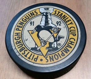 Pittsburgh Penguins Puck Stanley Cup Champions 91/92 - Foto 1 di 5