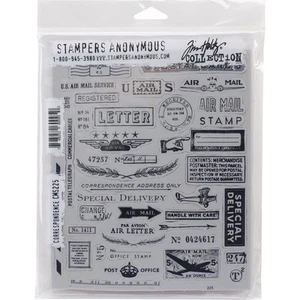 Tim Holtz Cling Stamps 7"X8.5", Correspondence - Picture 1 of 3
