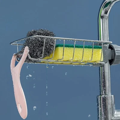 Stainless Steel Heavy Duty Kitchen Sink Caddy Organizer+Loofah Net - Image 1 of 4