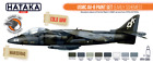 Hataka Hobby Paints USMC AV-8 HARRIER EARLY COLORS Orange Line Lacquer Paints