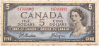 1954 Canada Billet de 5 dollars 5 $ MC4701382 Banque du Canada livraison combinée